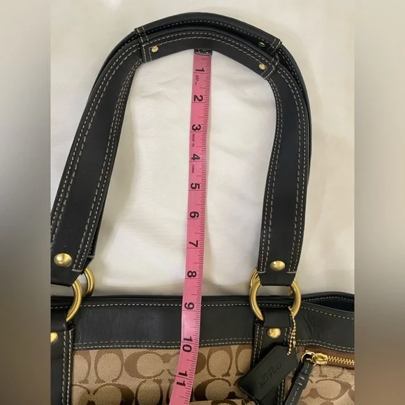 Coach Vintage Legacy 65th Anniversary Gigi turnlock tote bag,brown,black leather - Picture 14 of 16